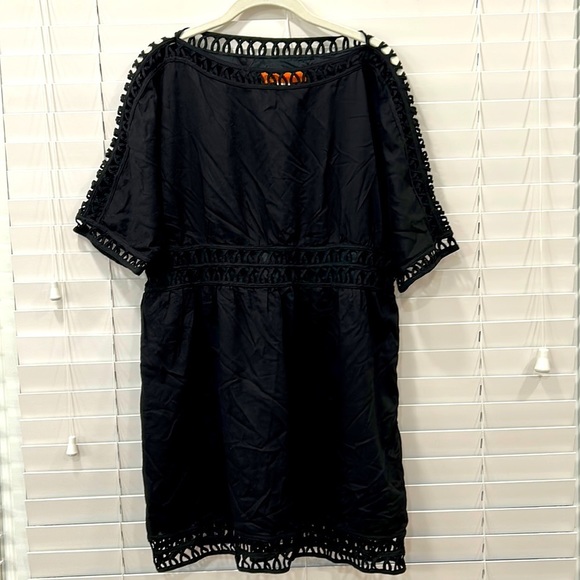 Cynthia Steffens Black 100% Cotton Dress with Beautiful Sewn Detail sz. 14 - Picture 1 of 10